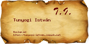 Tunyogi István névjegykártya